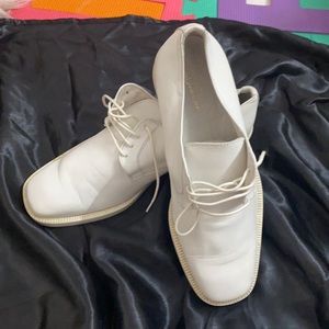 White leather shoes